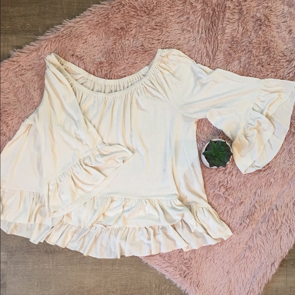 soft and sexy off the shoulder peplum top